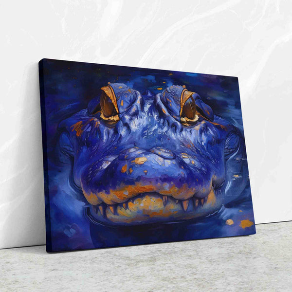 Blue Crocodile in a room