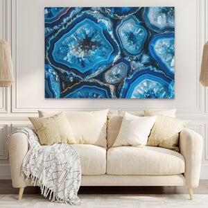Blue Crystal Geode - Luxury Wall Art