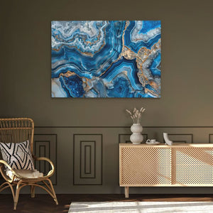 Blue Crystals with Gold - Crystal Art