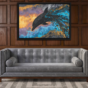 Blue Dolphin Burst — Blue Dolphin Burst Luxury Wood Walls 161