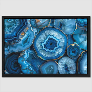 Blue Earth Crystal - Blue Geode Canvas Print