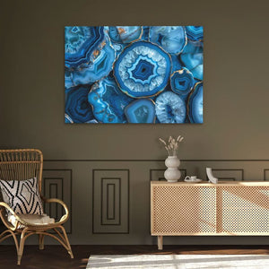 Blue Earth Crystal - Geode Wall Art in Black Frame