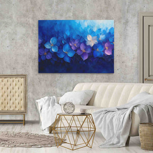Blue Floral Arrangement - Blue Wall Art for Bedroom