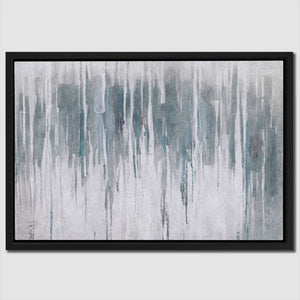 Blue Grey Wall - Minimalist Neutral Canvas Wall Art