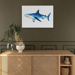 Blue Hammerhead Shark - Large Minimalist Canvas Print