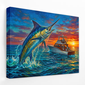 Blue Marlin Sunset — Blue Marlin Sunset Landscape Side View Mirror Wrap 103