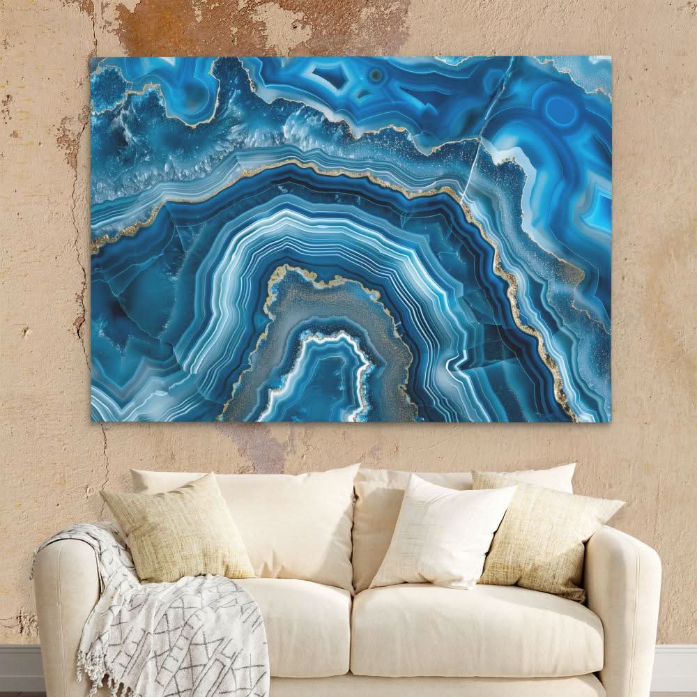 Blue Mineral - Blue Wall Art