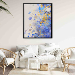 Blue Mosaic - Blue Vertical Canvas Print