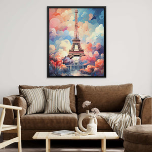 Blue Paris - France Wall Art in Black Frame