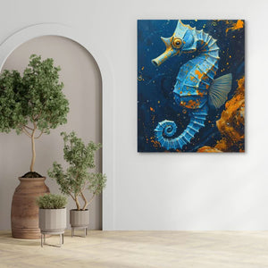 Blue Seahorse - Animals Art