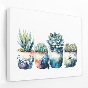 Blue Shades Succulents - Luxury Wall Art
