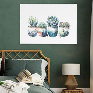 Blue Shades Succulents - Luxury Wall Art