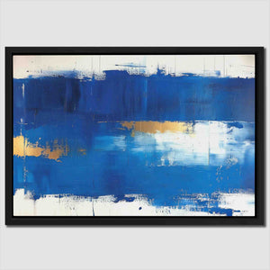 Blue Stroke - Blue Navy Blue Canvas Print