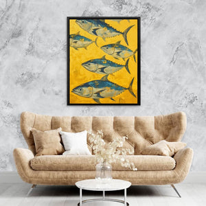 Bluefin Tuna School - Large Modern Canvas Print