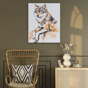 Blush and Gold Wolf - Luxury Wall Art