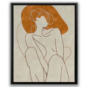 Body Image - Figurative Brown Canvas Wall Art