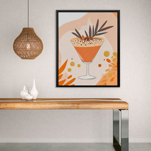 Boho Drink Art - Bohemian Wall Art in Black Frame