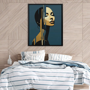 Bold Feminine Beauty - Abstract Wall Art in Black Frame