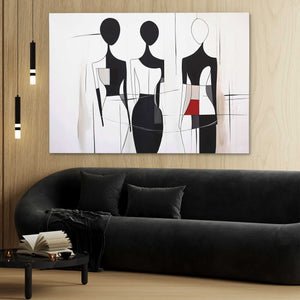 Bold Women - Abstract Wall Art in Black Frame