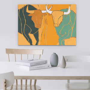 Bovine Celebration Trio - Luxury Wall Art
