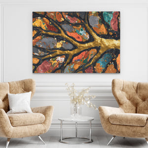 Branches Aged Splatter - Luxury Wall Art