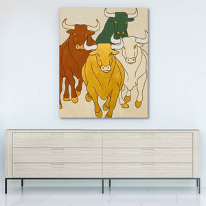Brazen Bulls Striding — Brazen Bulls Striding White Wall 300