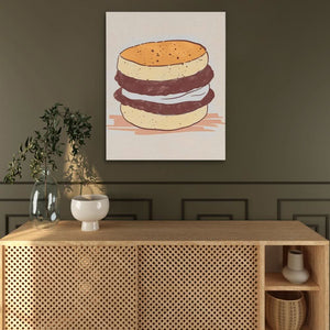 Breakfast Sandwich - Large Minimalist Canvas Print