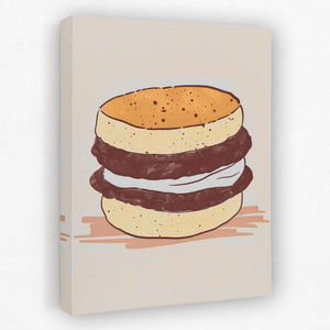 Breakfast Sandwich - Food Canvas Wall Art