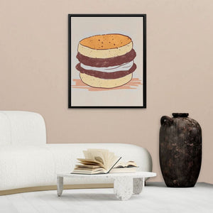 Breakfast Sandwich - Beige Wall Art for Kitchen