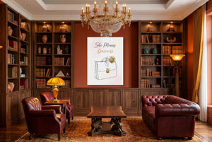 Briefcase Golden Rose — briefcase golden rose living room interior 2 1port flush print