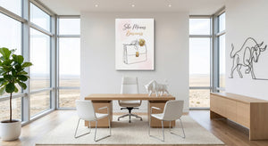 Briefcase Golden Rose — briefcase golden rose office space with furniture 1port flush print