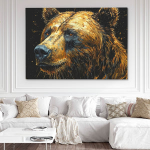 Brilliant Bear - Black Canvas Wall Art