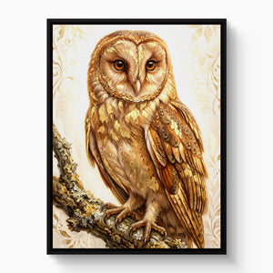 Bronze Owl — bronze owl white studio framed black