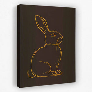 Brown and Gold Rabbit - Animals Canvas Wall Art