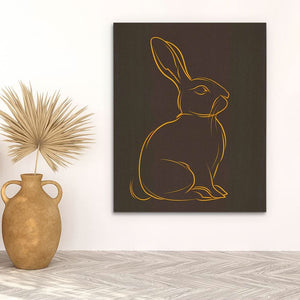 Brown and Gold Rabbit - Brown Bunny Canvas Print