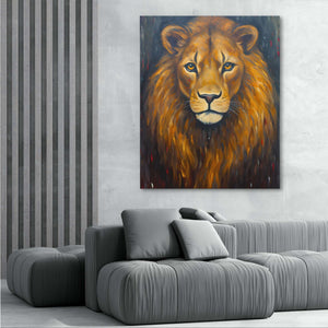Brown Lion - Brown Canvas Wall Art