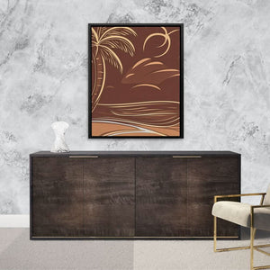 Brown Palm Tree Scene - Luxury Wall Art