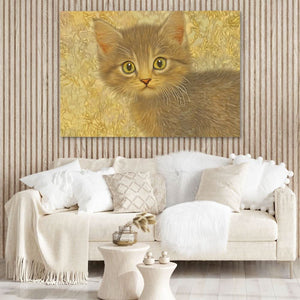 Brown Whiskers - Beige Canvas Wall Art