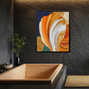 Brushstroke Orange Swirl — Brushstroke Orange Swirl Bamboo Bathroom Port 61