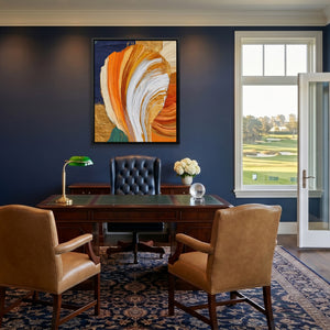 Brushstroke Orange Swirl — Brushstroke Orange Swirl Golf House Blue Port 181
