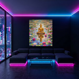 Buddha Lotus Pond — Buddha Lotus Pond Blue Pink Neon Room Port 94
