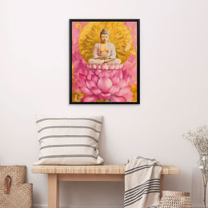 Buddha Meditatio - Spiritual Wall Art in Black Frame