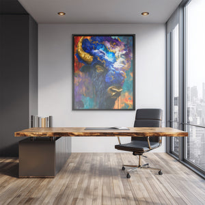 Buffalo Cosmic Burst canvas wall art, room view
