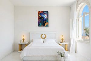 Buffalo Cosmic Burst canvas wall art, room view