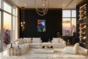 Buffalo Cosmic Burst canvas wall art, room view