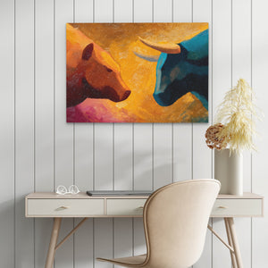 Bull and Bear Face Off - Luxury Wall Art