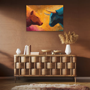 Bull and Bear Face Off - Luxury Wall Art