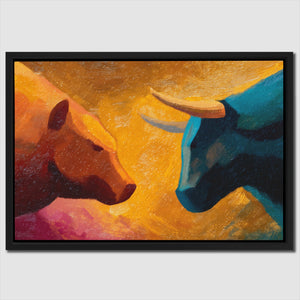 Bull and Bear Face Off - Luxury Wall Art