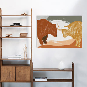 Bull and Bear Standoff - Luxury Wall Art