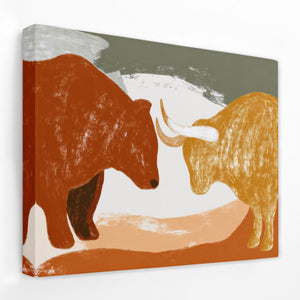 Bull and Bear Standoff - Luxury Wall Art